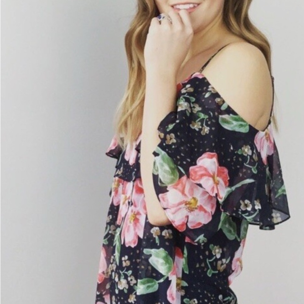 Cabi Floral Off-Shoulder Top